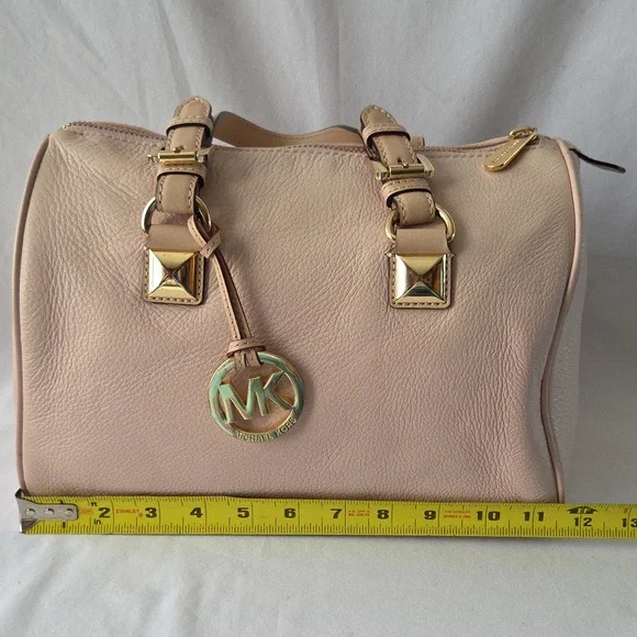 Michael Kors Pebble Leather Blush Grayson Satchel Handbag - Picture 10 of 16